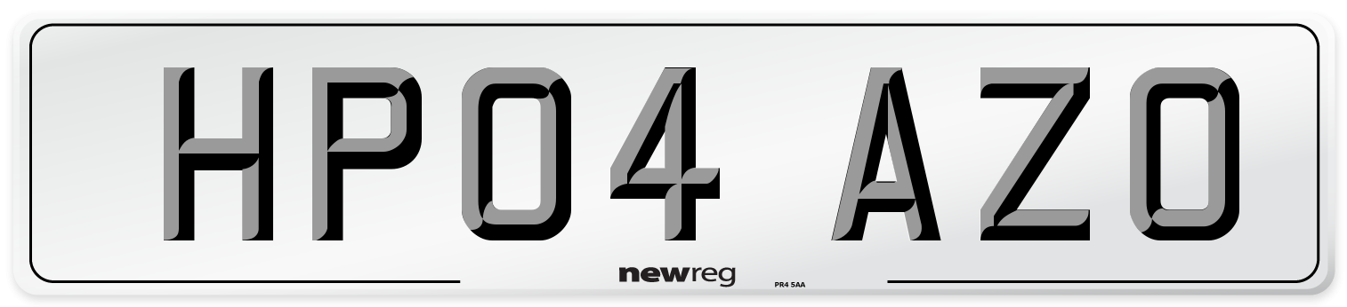 HP04 AZO Number Plate from New Reg